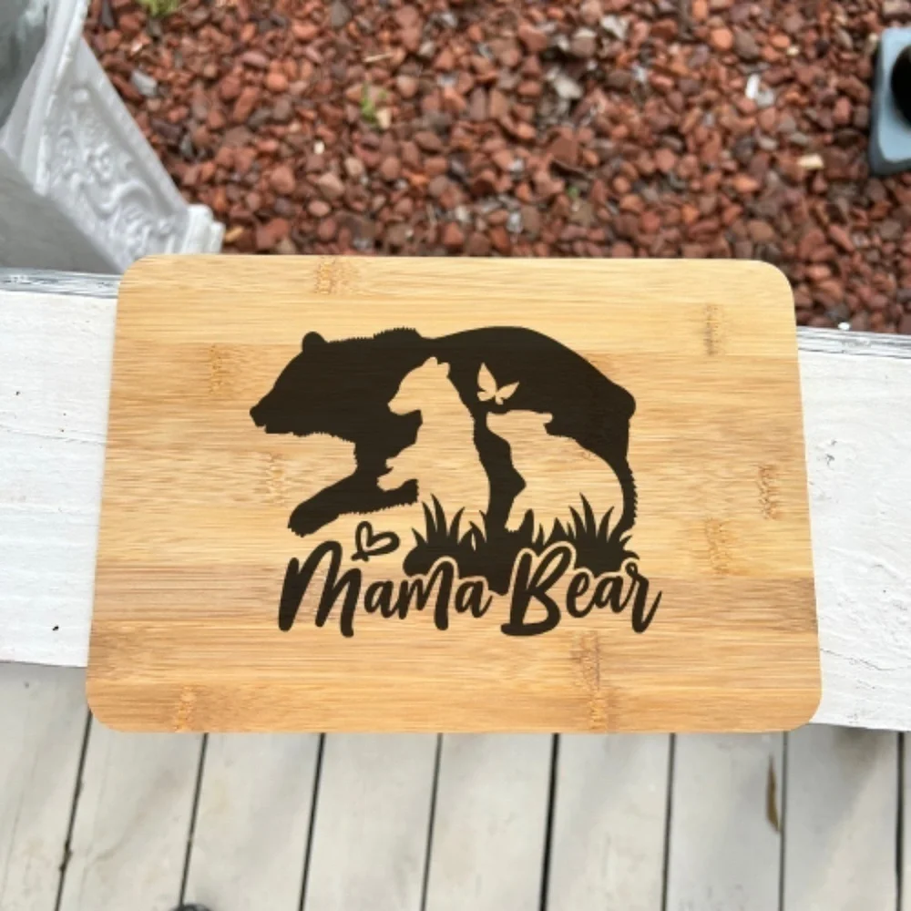Mama Bear Bamboo Cutting Board